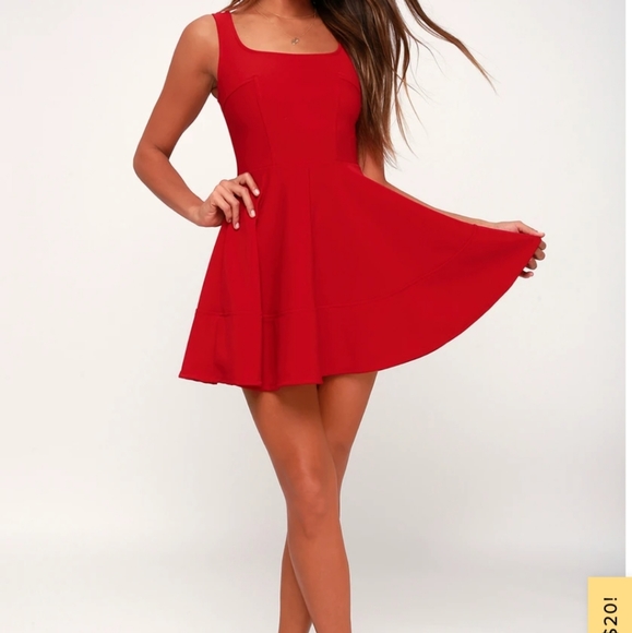 Lulu’s XS Home Before Daylight Red Fit Flare Mini - Picture 9 of 11